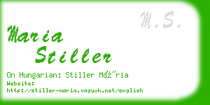 maria stiller business card